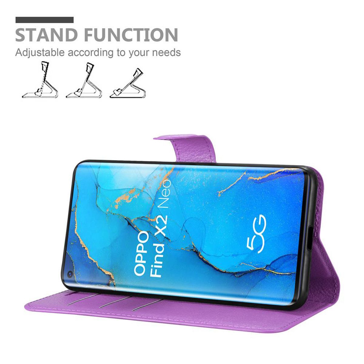 Cadorabo Handyhülle für Oppo FIND X2 NEO Hülle Oppo FIND X2 NEO, Hülle Schutzhülle mit Standfunktion, Kartenfach und Magnetverschluss