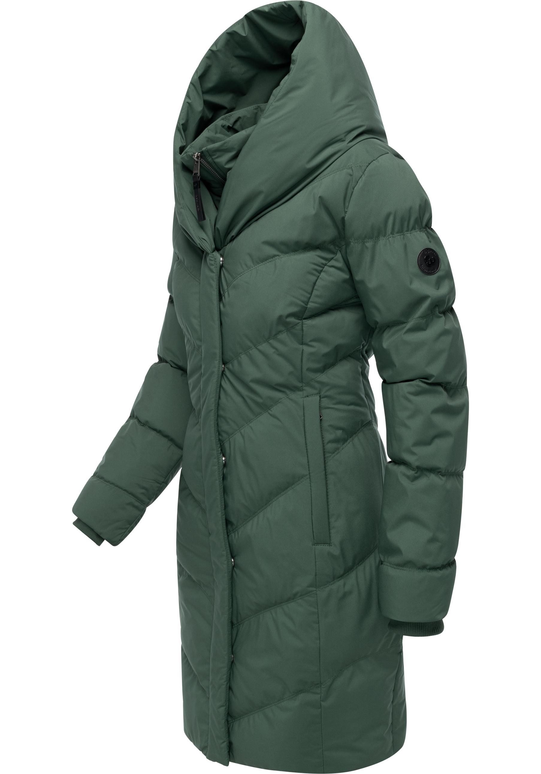 Ragwear Steppmantel Natalka Soft YOUMODO Warmer Wintermantel mit hohem Kragen und Kapuze