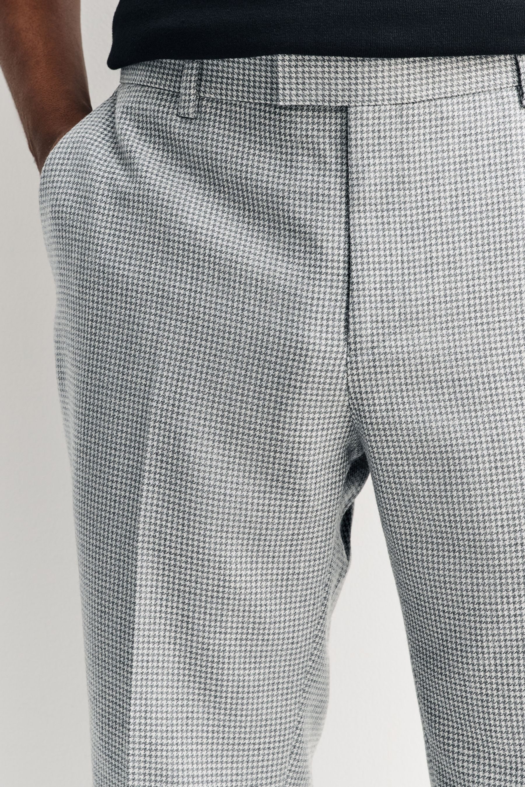 Next Anzughose Tailored Fit Anzughose mit Hahnentrittmuster (1-tlg)