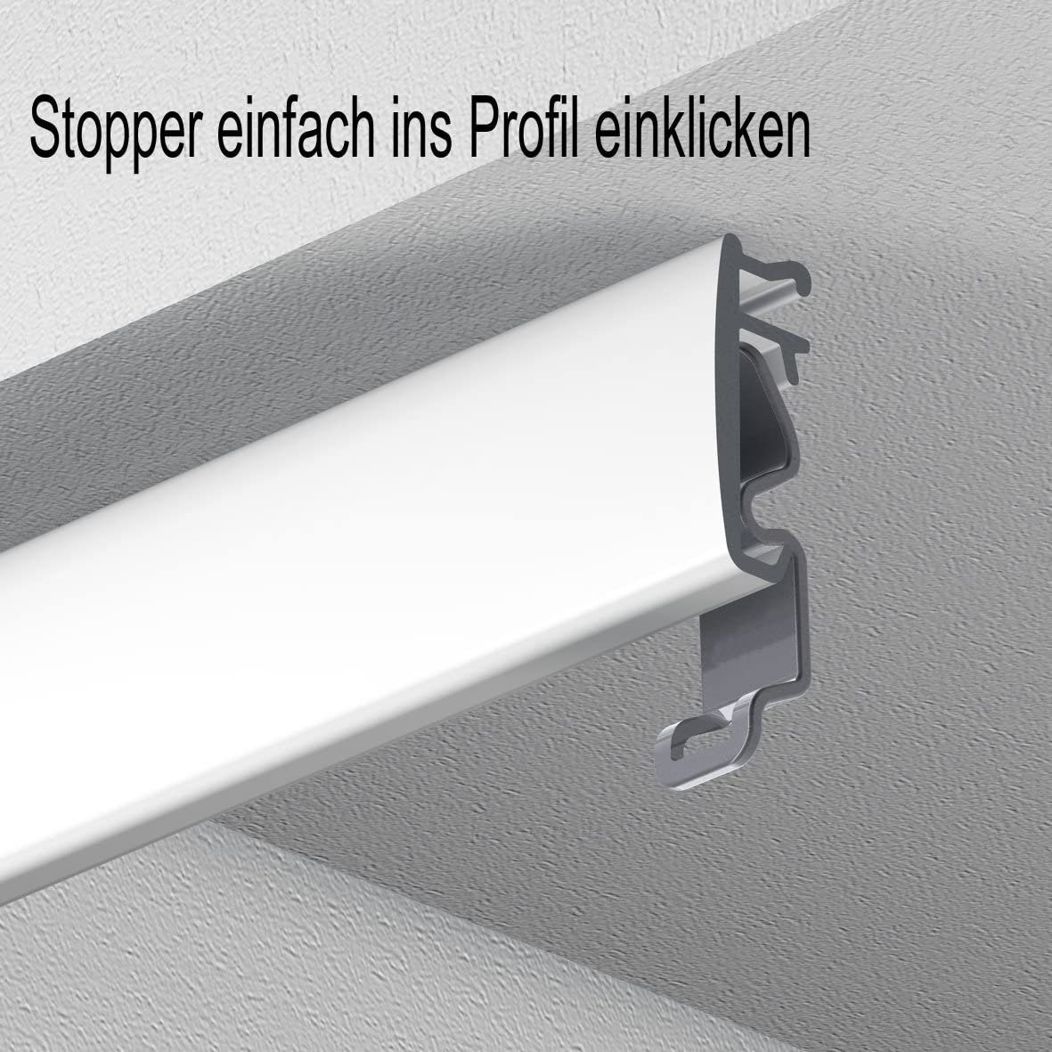 Garduna Gardinenschiene Garduna SmartGlide!, Gardinenschiene weiß, 1-läufig, Aluminium