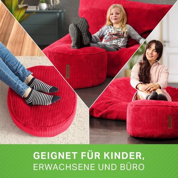 Green Bean Pouf Pouf Cord 45 x 25 cm, Indoor Sitzhocker Sitzkissen Sitzhocker Relax-Sessel