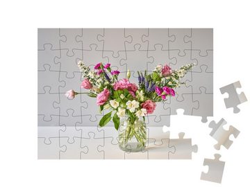 puzzleYOU Puzzle Blumenstrauß, Set für zu Hause, 48 Puzzleteile, puzzleYOU-Kollektionen Blumenvasen, Blumen & Pflanzen