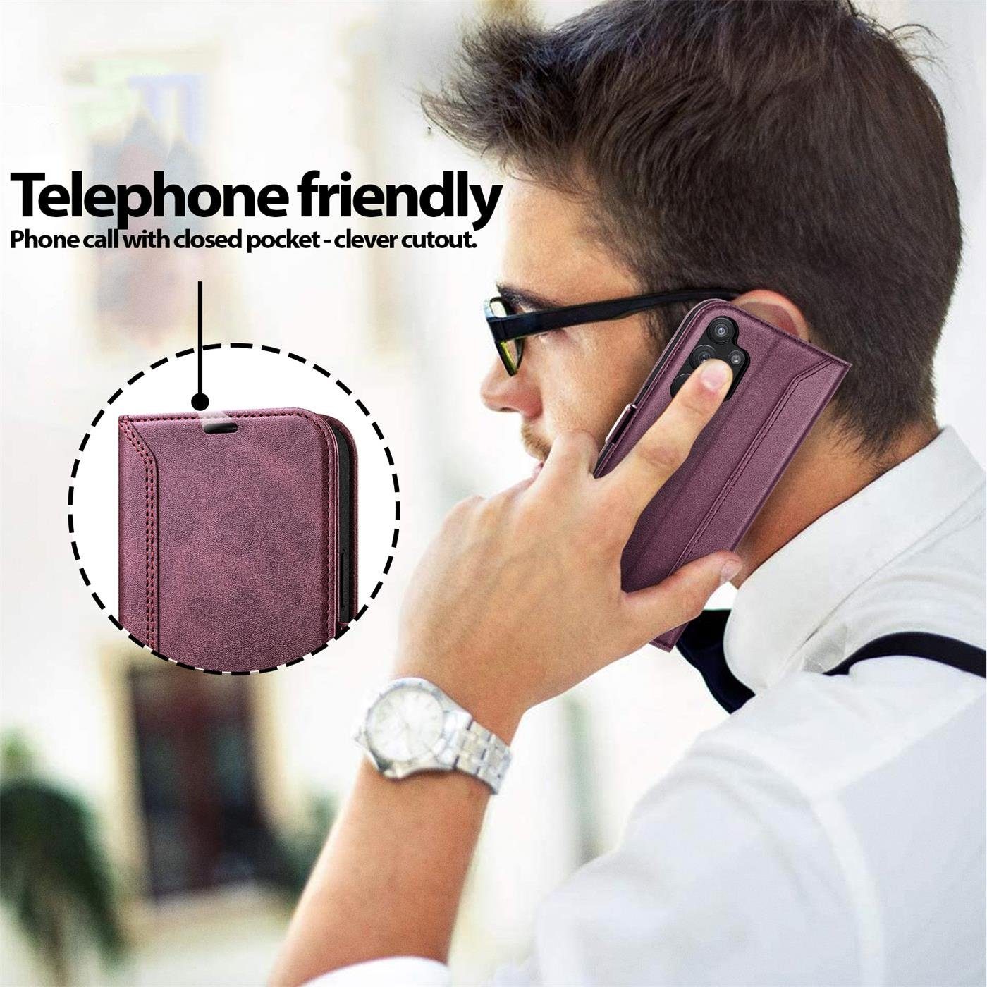 CoolGadget Handyhülle Book Case Elegance Tasche für Samsung Galaxy A32 5G 6,5 Zoll, Hülle Magnet Klapphülle Flip Case für Samsung A32 5G Schutzhülle – Bild 5 von 5