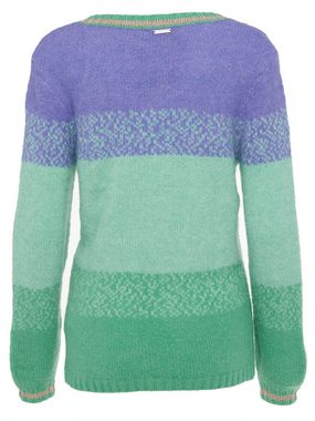 Sarah Kern Strickpullover Langarmpullover figurumspielend mit goldfarbenen Metallicakzenten