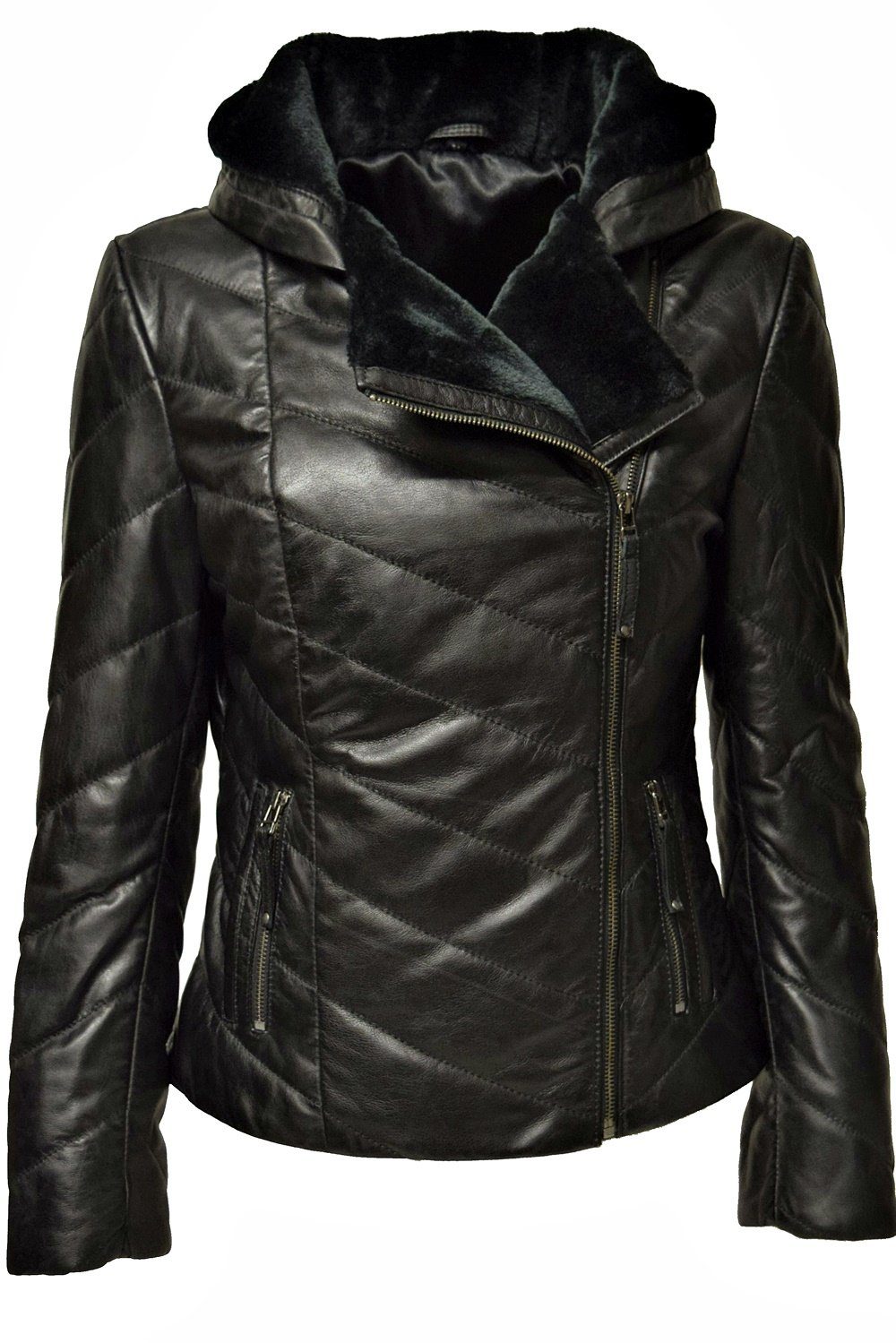 Zimmert Leather Lederjacke Mariella Stepp-Lederjacke aus weichem Leder mit Kapuze