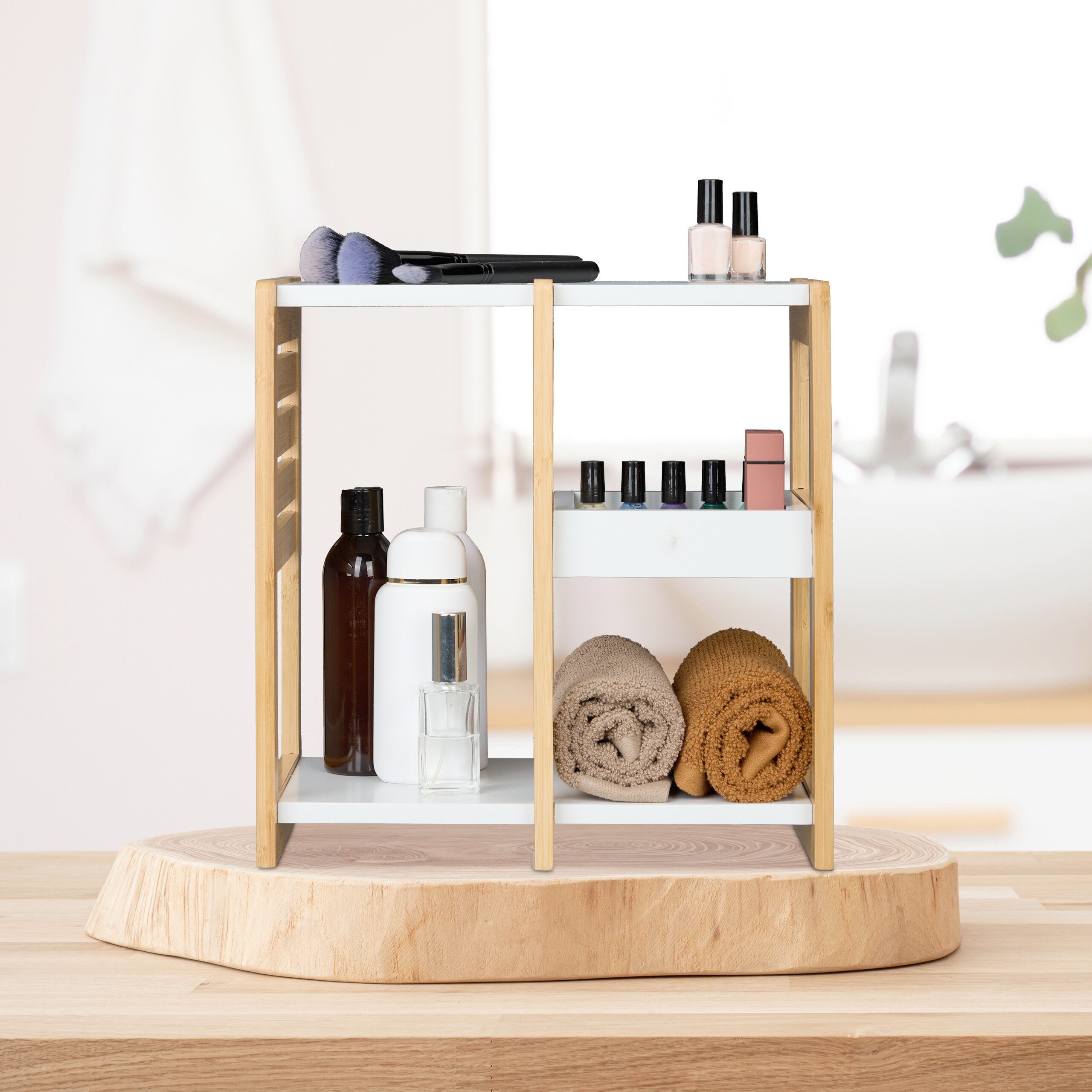 relaxdays Badregal Bambus 3 Ablage, 1-tlg. günstig online kaufen