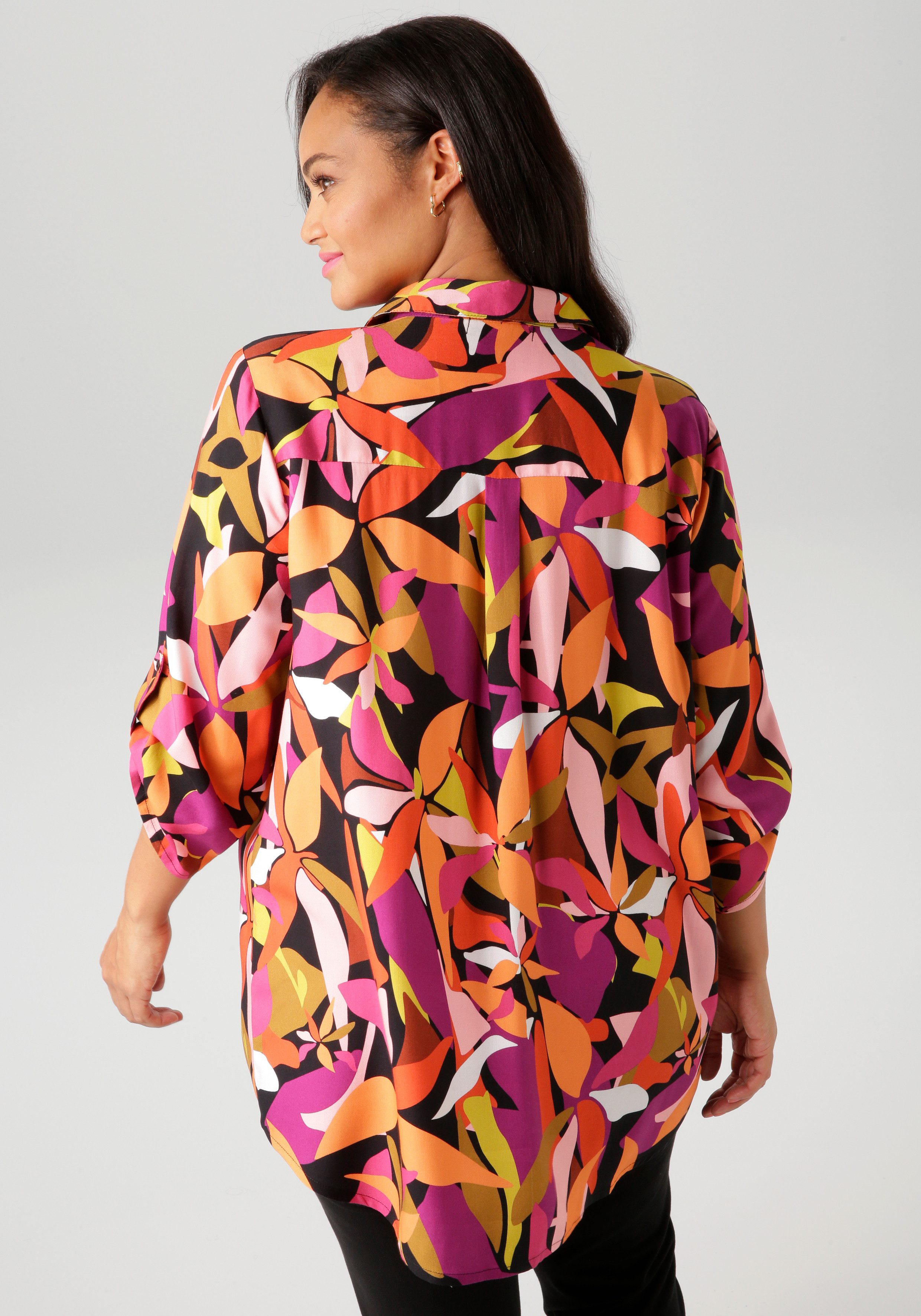 Aniston PLUS Longbluse mit großflächigen, Blättern bedruckt günstig online kaufen