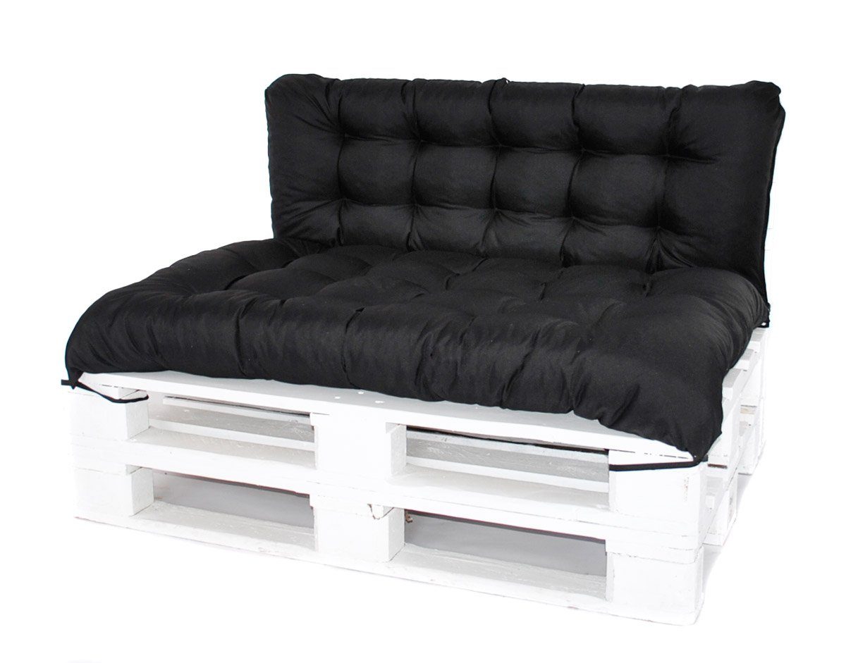 Mayaadi Home Auflagekissen Palettenkissen Sofa (Einzelkissen) MH-DA-01, Schwarz Paletten Euro