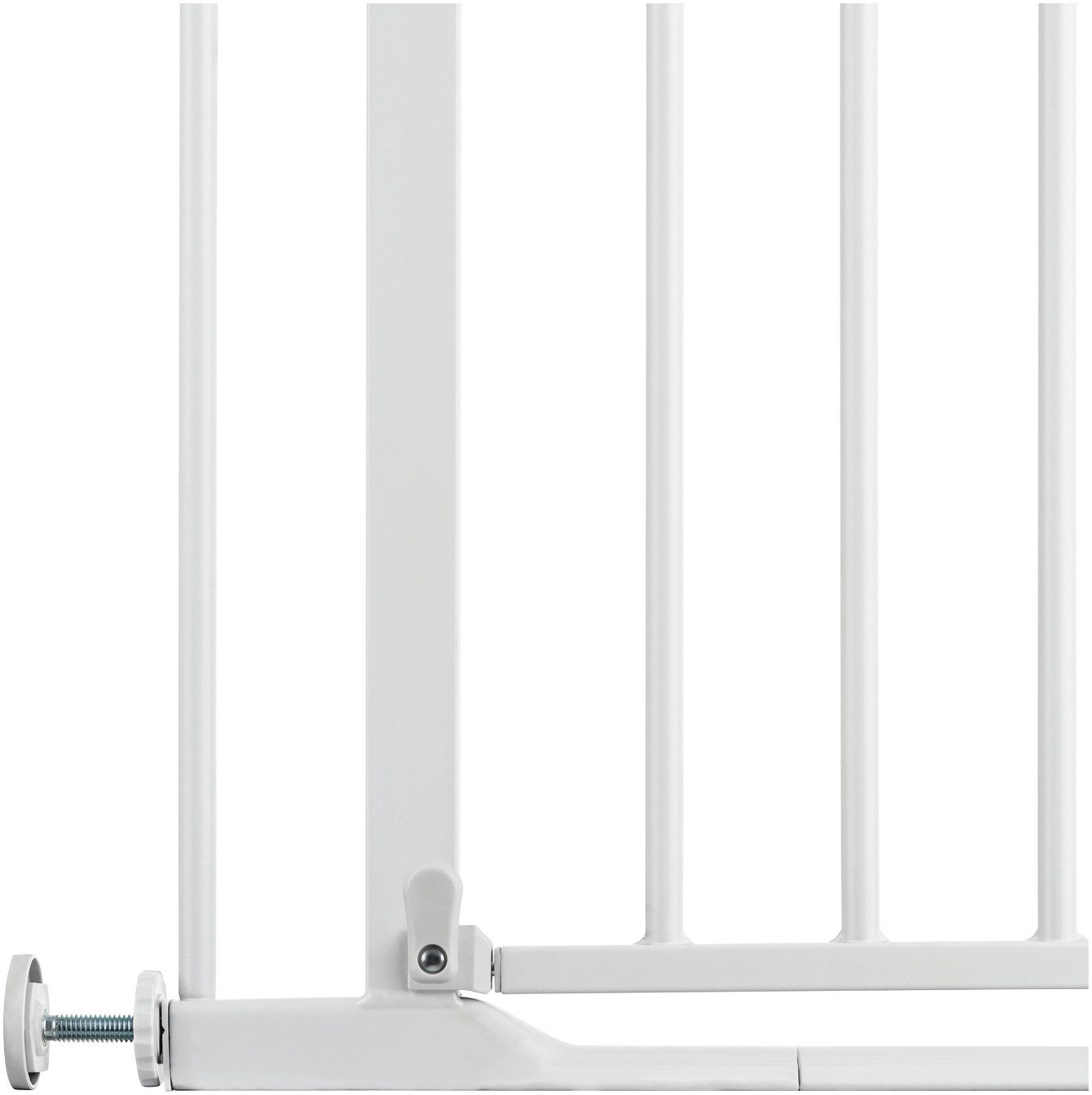 Hauck Türschutzgitter Clear Step 2, White, auch als Treppenschutzgitter verwendbar; 75-80 cm, flacher Durchgang