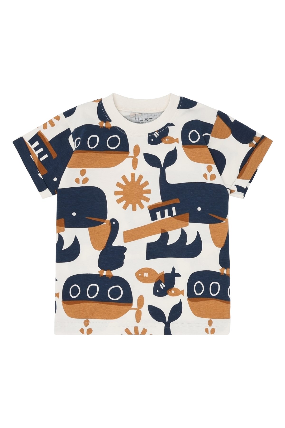 Hust & Claire T-Shirt Jungen T-Shirt Kurzarm Baumwolle mit Print weiß blau 98-128