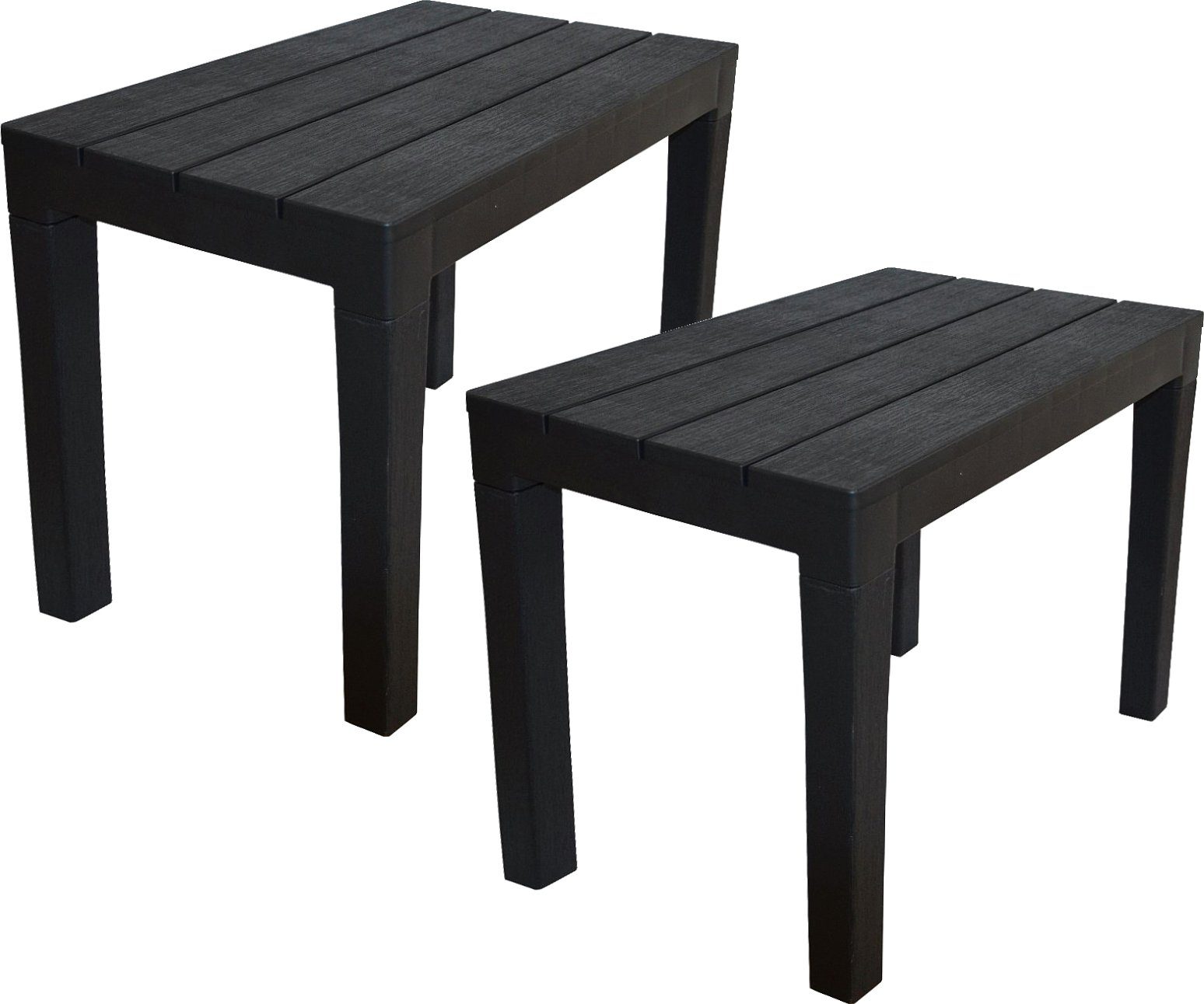 Progarden Gartentisch Gartenbank Beistelltisch Anthrazit Kunststoff günstig online kaufen