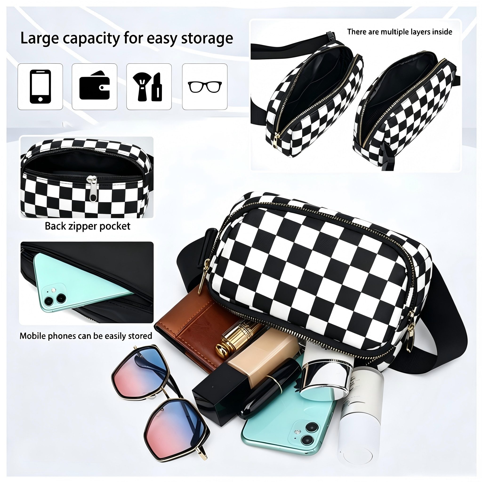 Toomoke Gürteltasche Bauchtasche Crossbag Crossover Handtasche Tasche Herren Damen (Leichte Umhängetasche mit 1.5L Fassungsvermögen), ideal für Sport, Reisen, Alltag und Outdoor-Aktivitäten
