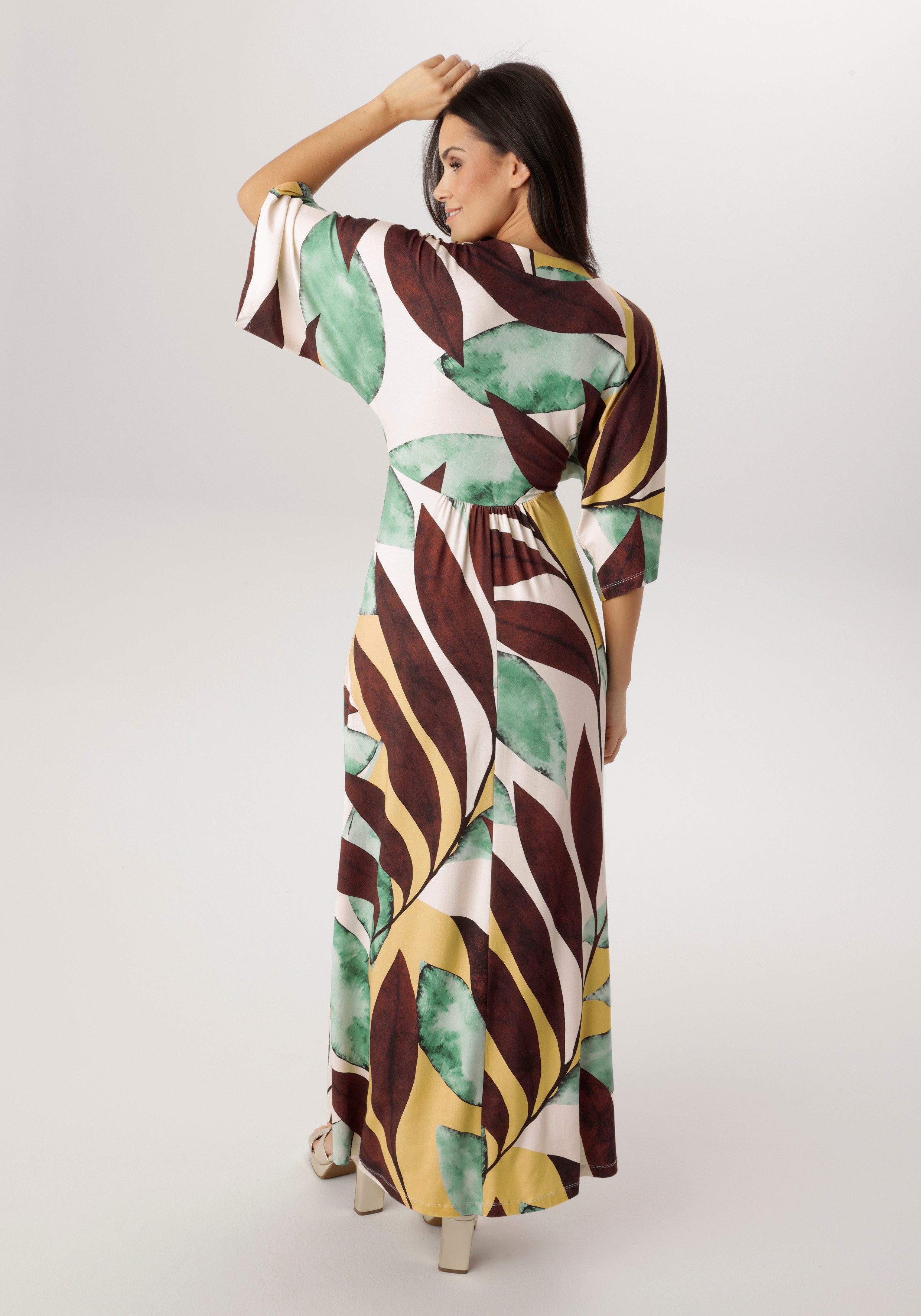 Aniston SELECTED Maxikleid mit weiten, 3/4-langen Ärmeln - NEUE KOLLEKTION günstig online kaufen