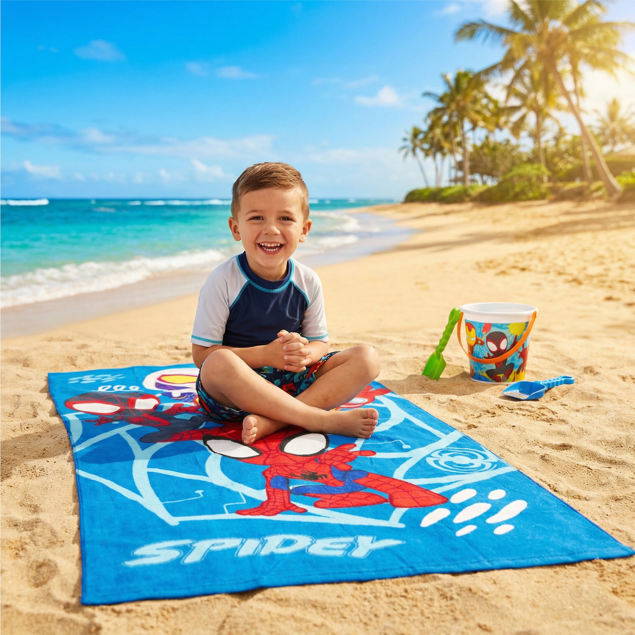 MARVEL Strandtuch Marvel Spidey Miles Ghost Spider Strandtuch Badetuch Handtuch, Microfaser, 70 x 140 cm