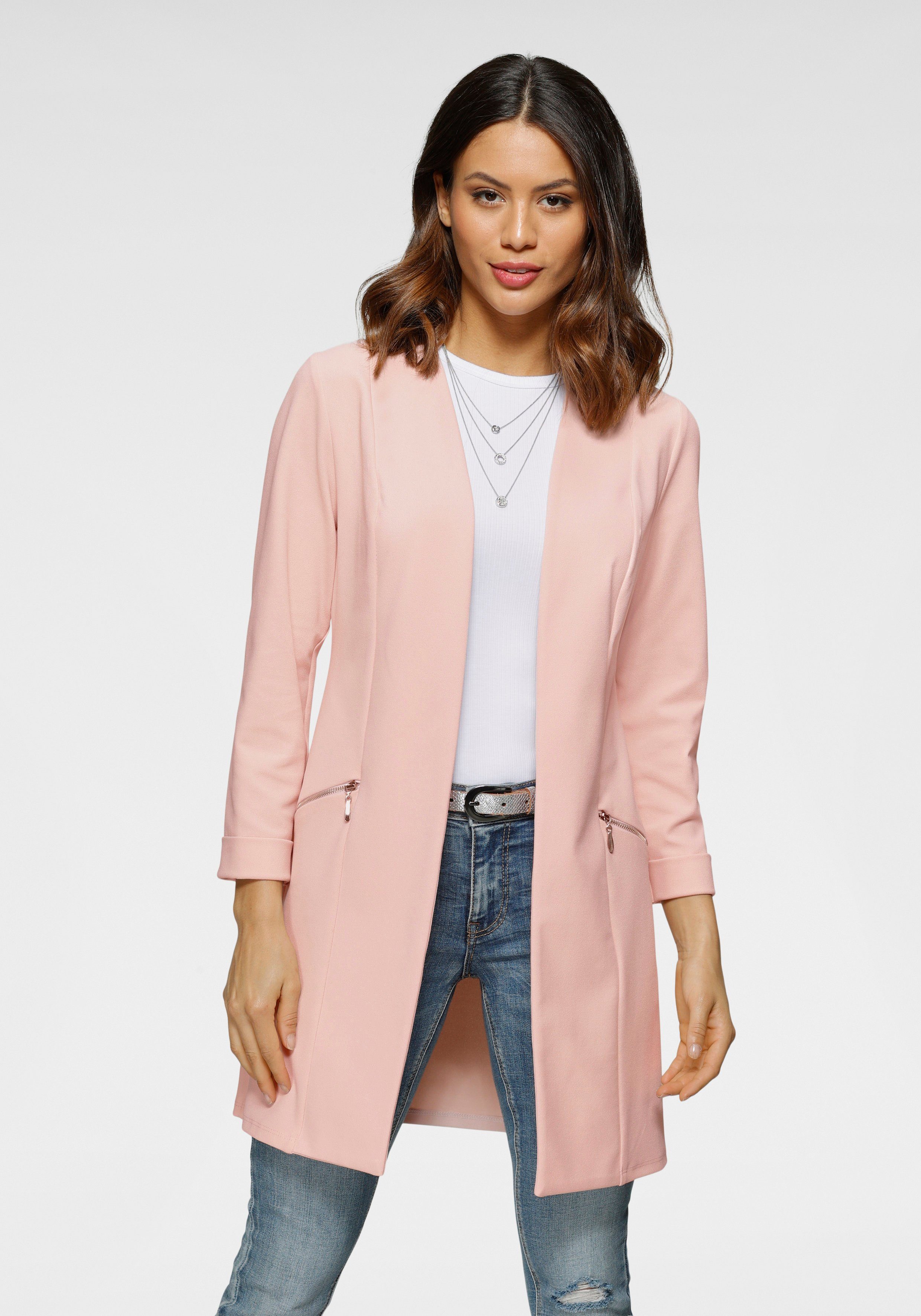 Laura Scott Longblazer mit Reißverschlüssen - rosa KOLLEKTION NEUE