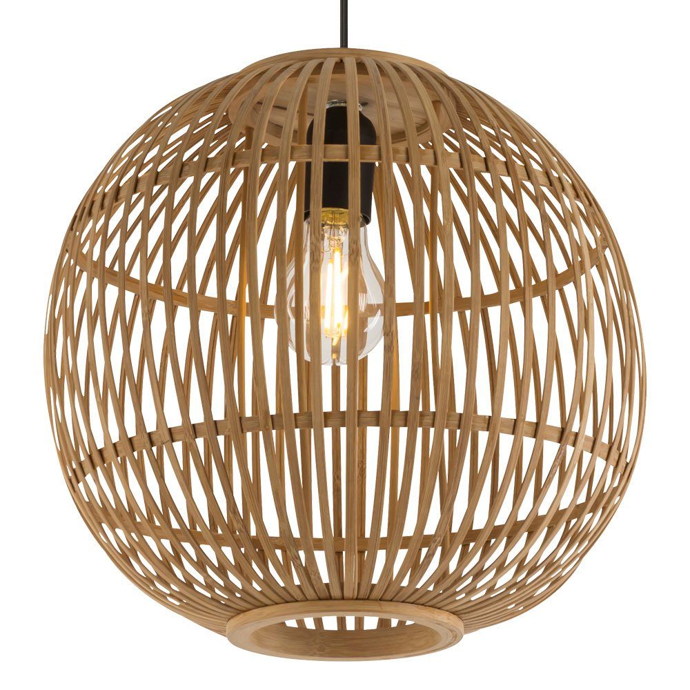 Decken Bambus Leuchtmittel etc-shop Design Lampe inklusive, Pendel Geflecht Hänge Kugel Ess Kugelleuchte, nicht Zimmer
