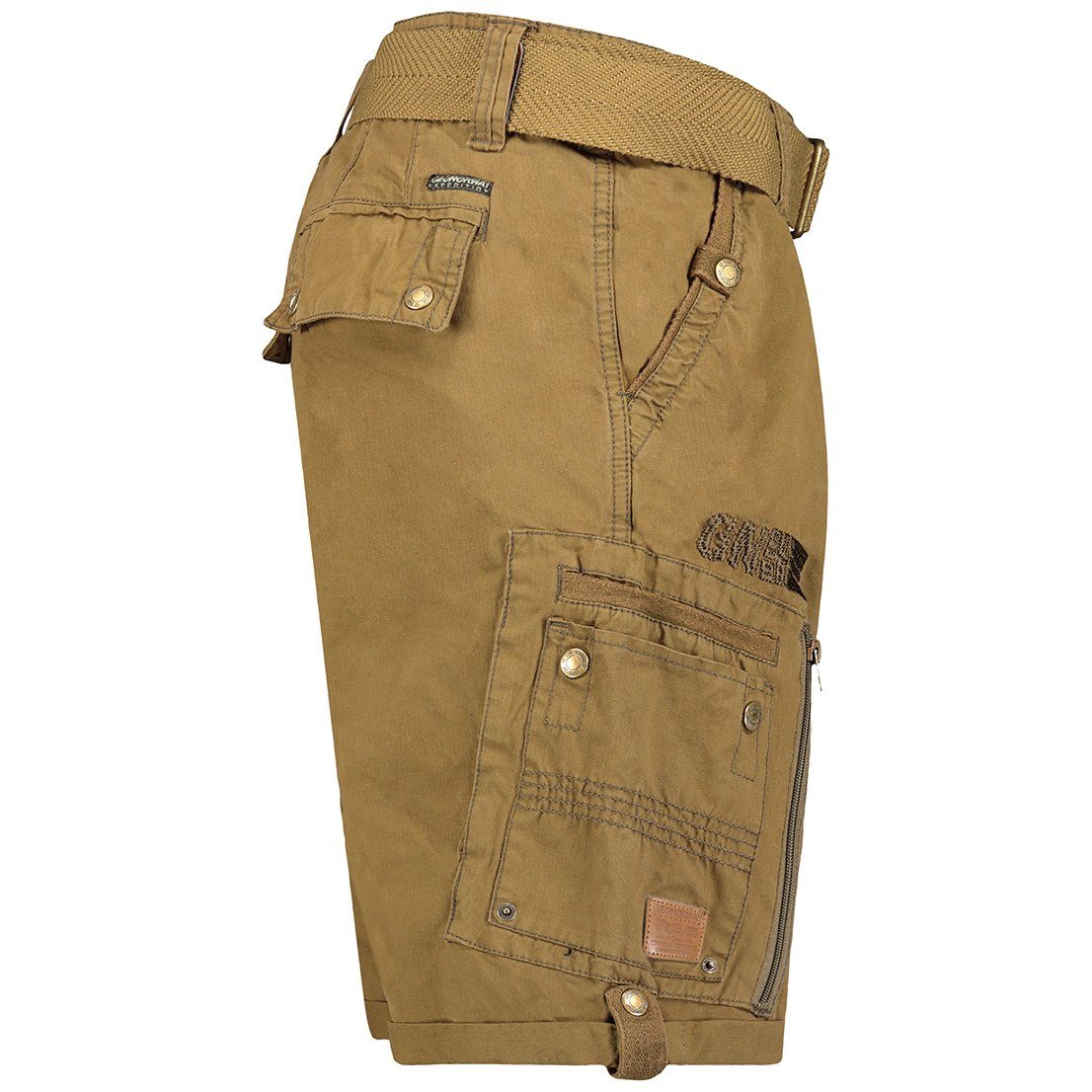 Geo Norway Cargoshorts Geo Norway Herren Shorts PASSPARTOUT (mit abnehmbarem Gürtel) in Unifarbe