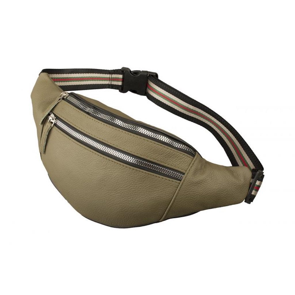 MF Umhängetasche Bauchtasche Umhängetasche Milano Echtleder Olive (1-tlg)