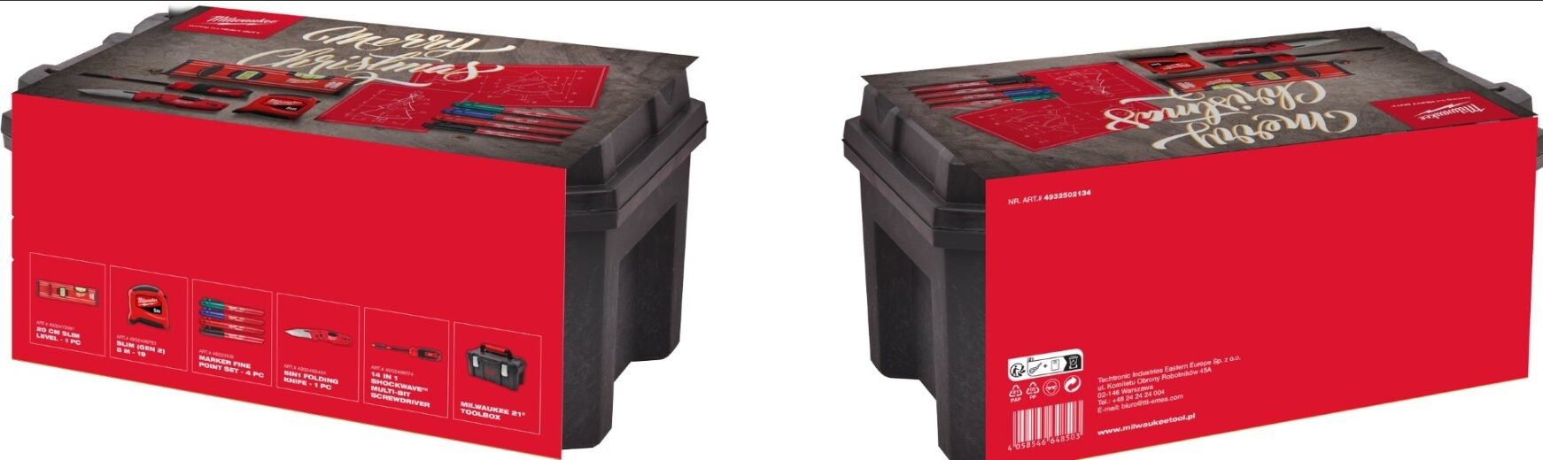Milwaukee Werkzeugkoffer MILWAUKEE 21-ZOLL-WERKZEUGKASTEN-SET FÜR WEIHNACHTEN