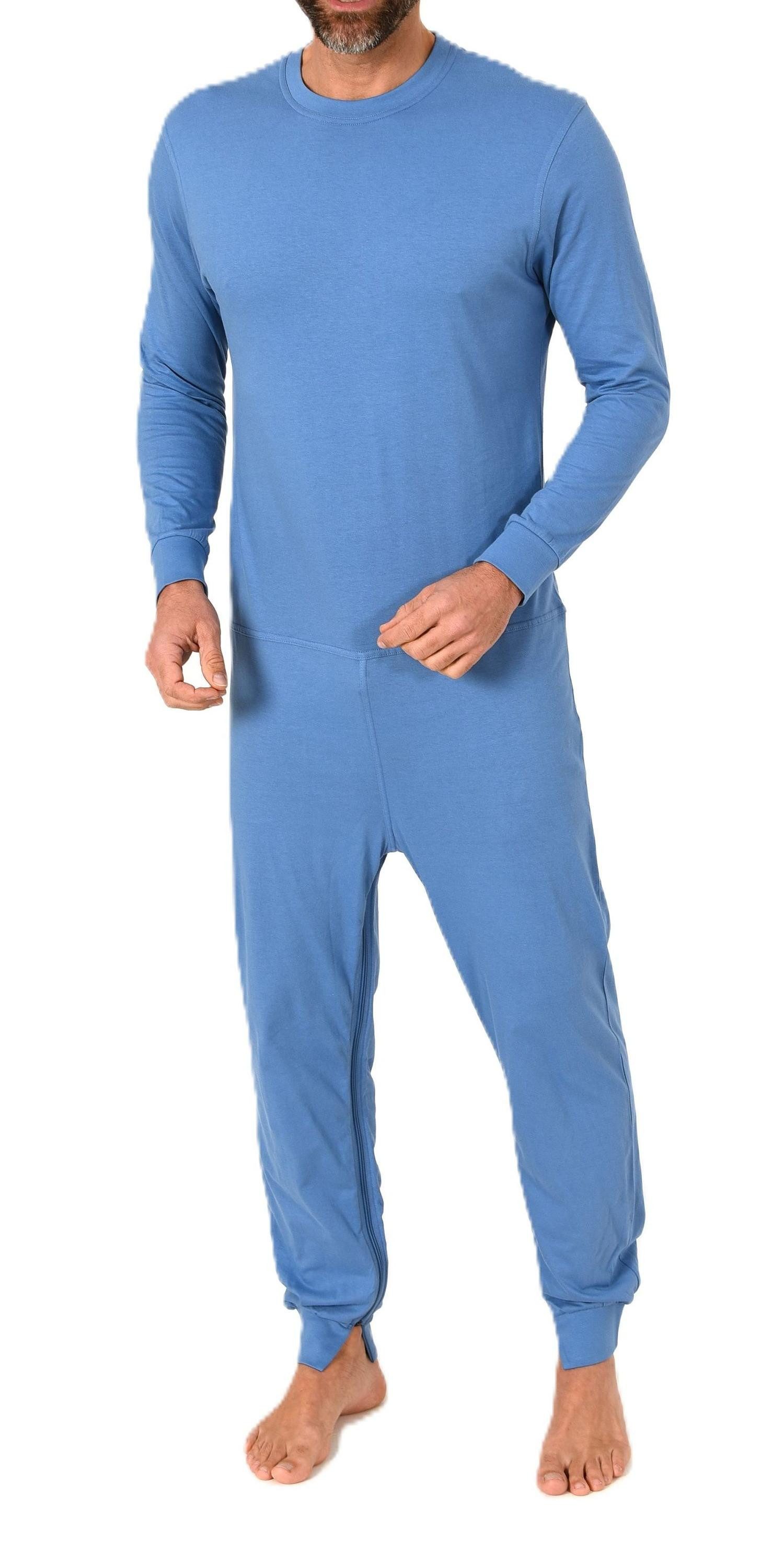 Normann Care Pyjama Herren Pflegeoverall langarm Einteiler mit Reißverschlu günstig online kaufen