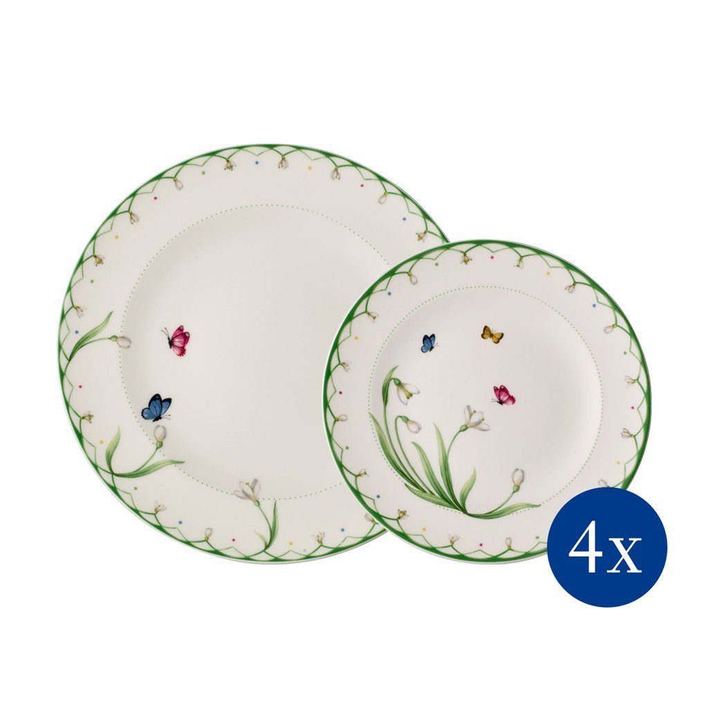 Villeroy & Boch Geschirr-Set Colourful Spring Teller-Set, 8tlg, für 4 Pers (8-tlg), 4 Personen, Porzellan