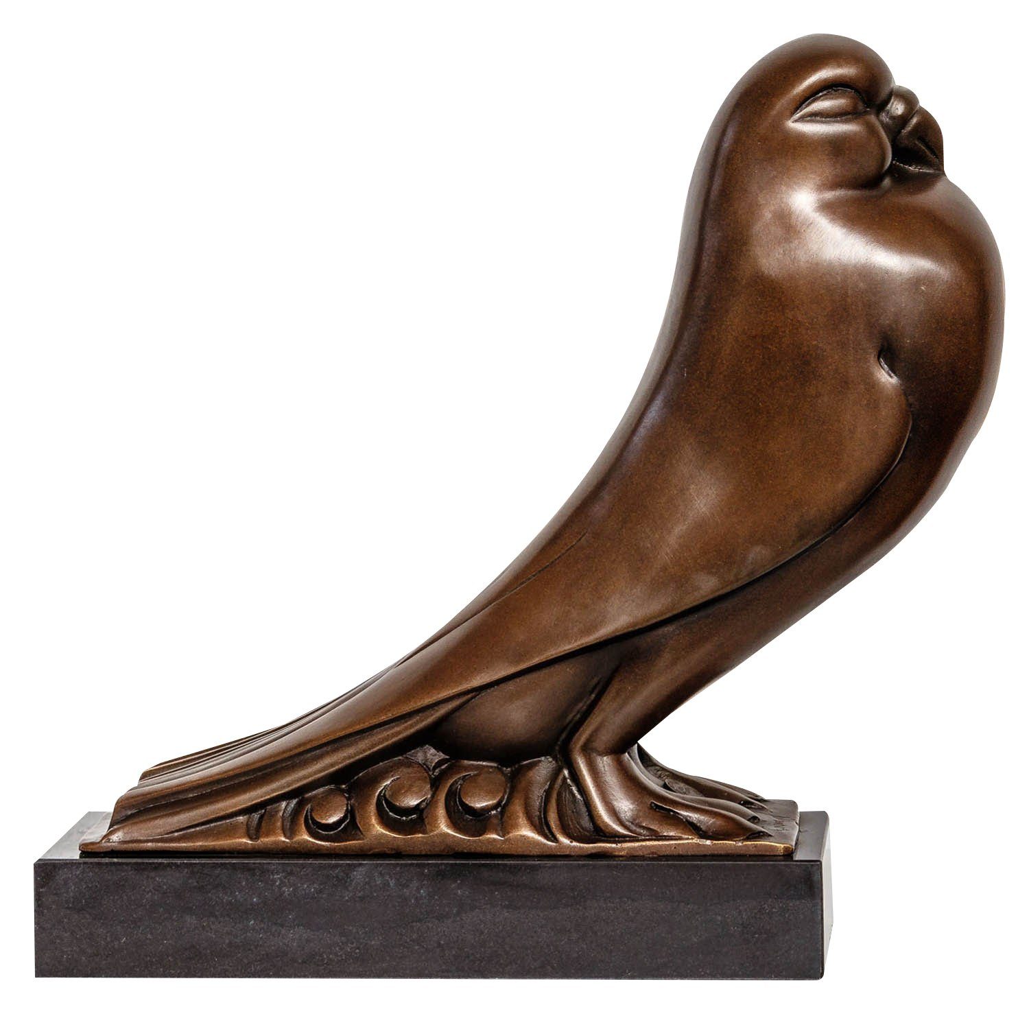 Aubaho Skulptur Bronzeskulptur Taube Vogel Antik-Stil Bronze Figur Skulptur Statue 33c