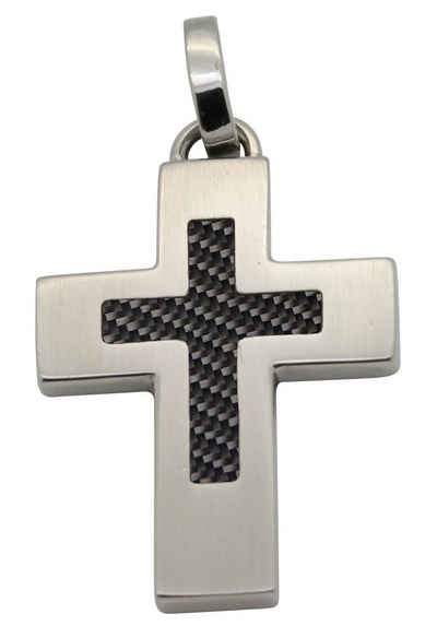 Firetti Kettenanhänger Schmuck Geschenk Halsschmuck Anhänger für Halskette Kreuz, Made in Germany - mit Carbon