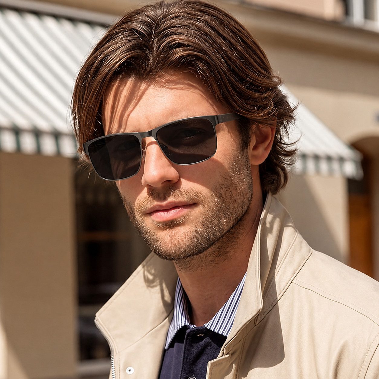 ibettertec Sonnenbrille Herren polarisierte Sonnenbrille Metallgestell UV400 Kat.3 Sportbrille (Herren Polarisierte Sonnenbrille Metallgestell UV400 Kategorie 3 Sportbrille für Autofahren Angeln Wandern)