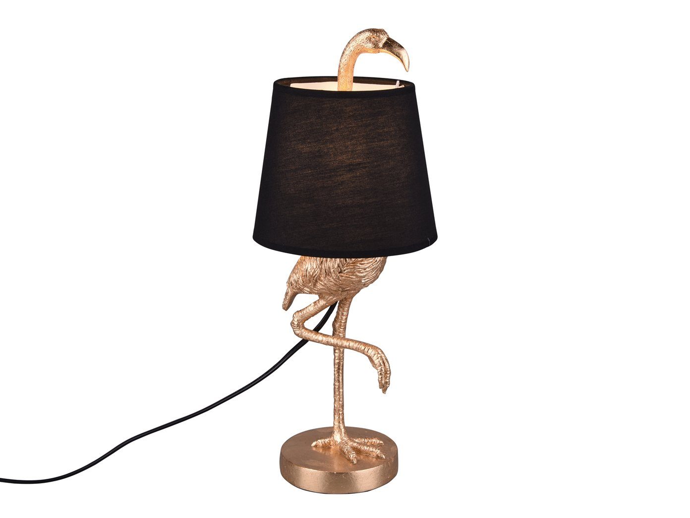 Reality Leuchten LED Tischleuchte, LED wechselbar, Warmweiß, große ausgefallene Designer-lampe Tierlampe Fensterbank gold-en H 33cm