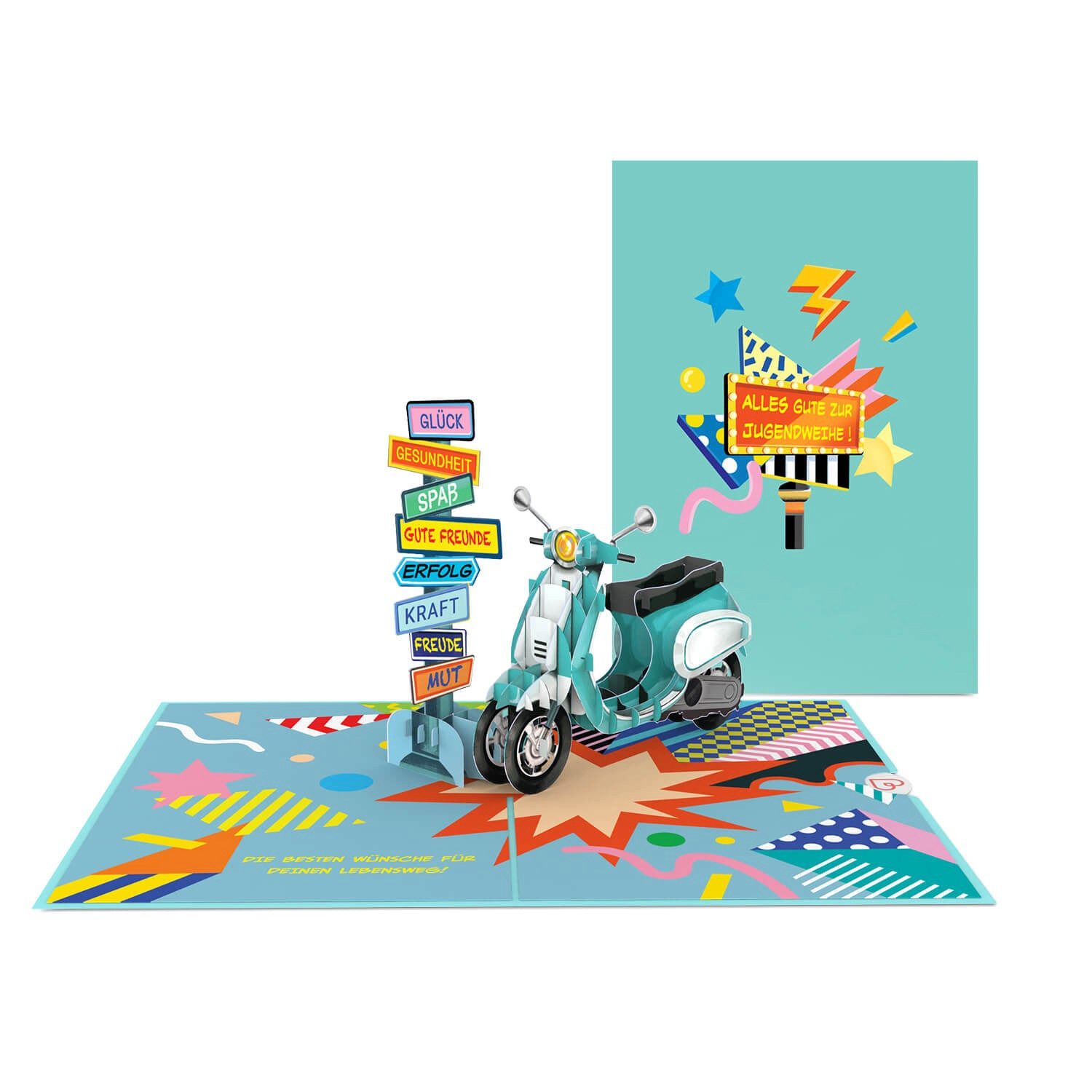 papercrush Glückwunschkarte Jugendweihe Pop-Up Karte, Handgemacht, Lasergeschnitten, Pop Up