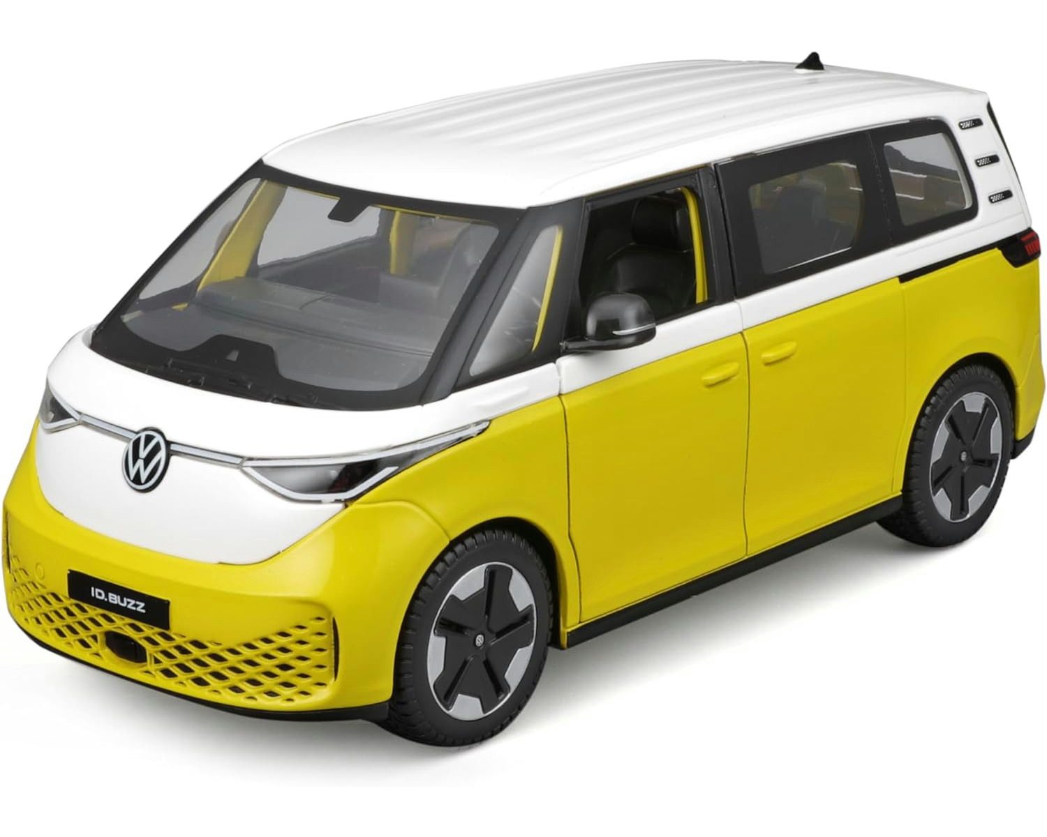 Maisto® Modellauto VW ID.Buzz (weiß-gelb), Maßstab 1:24, detailliertes Modell