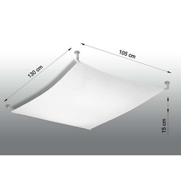 etc-shop Deckenstrahler, Leuchtmittel nicht inklusive, Deckenleuchte Deckenlampe Chrom Weiß Stoff Glas Wohnzimmer