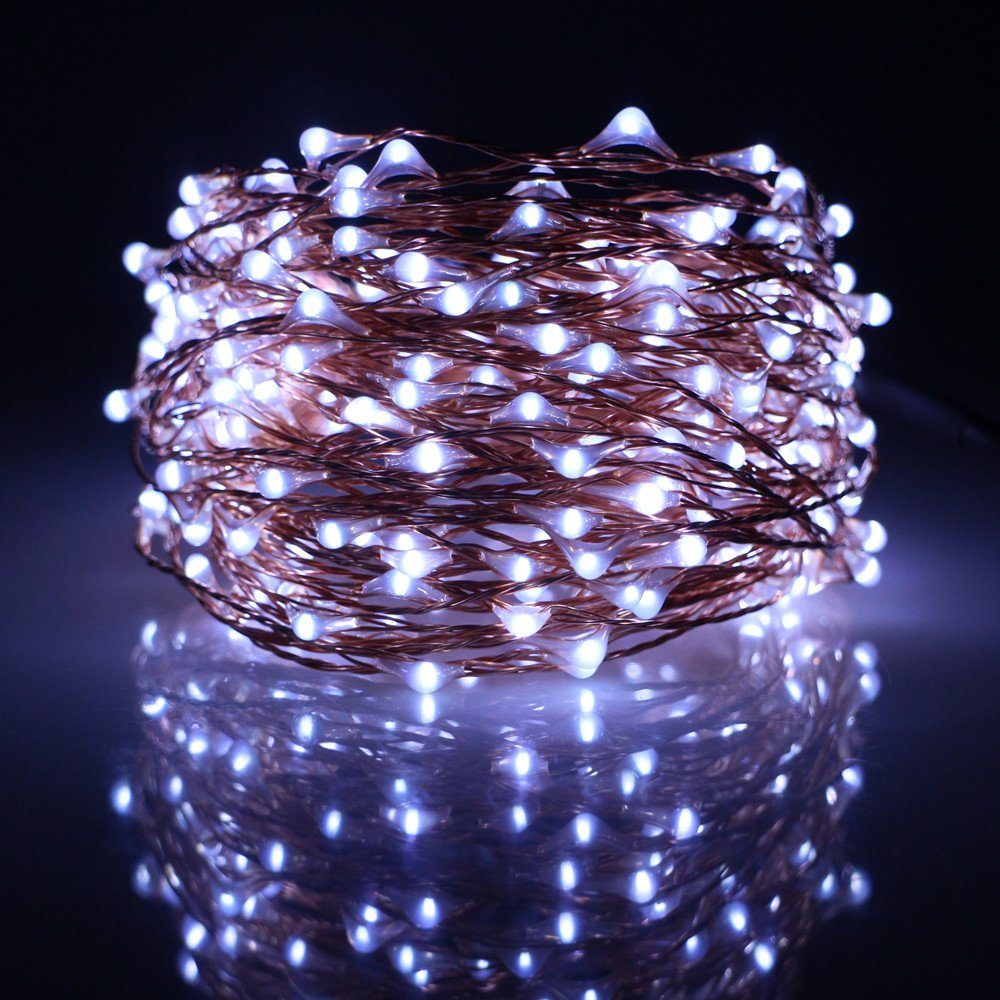LED-Lichterkette 50/100/200LEDs Kupferdraht Lichterkette Wasserdicht Innen Außen Deko