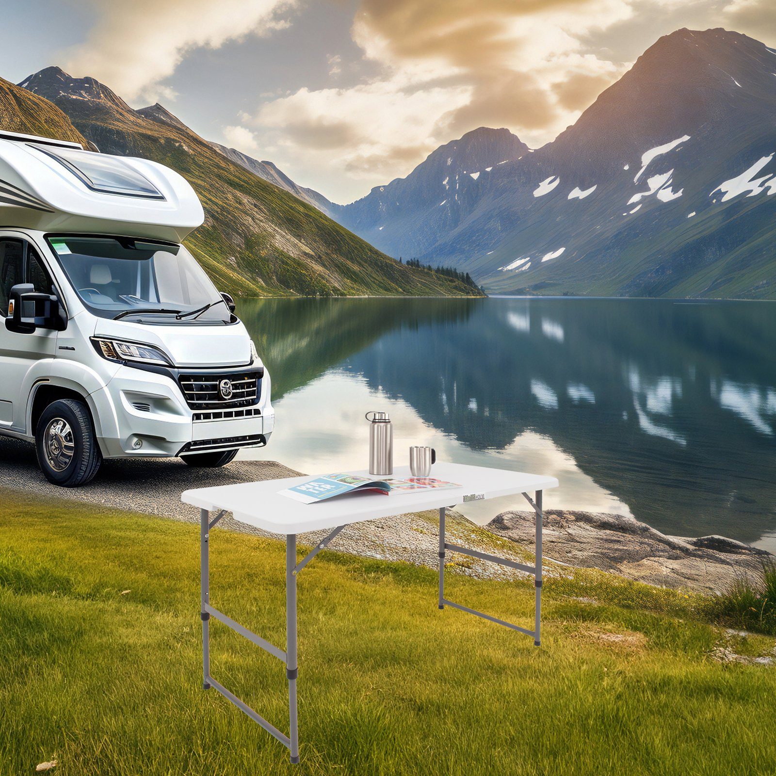TRUTZHOLM Klapptisch höhenverstellbar 120x60 cm Campingtisch Partytisch Bei günstig online kaufen