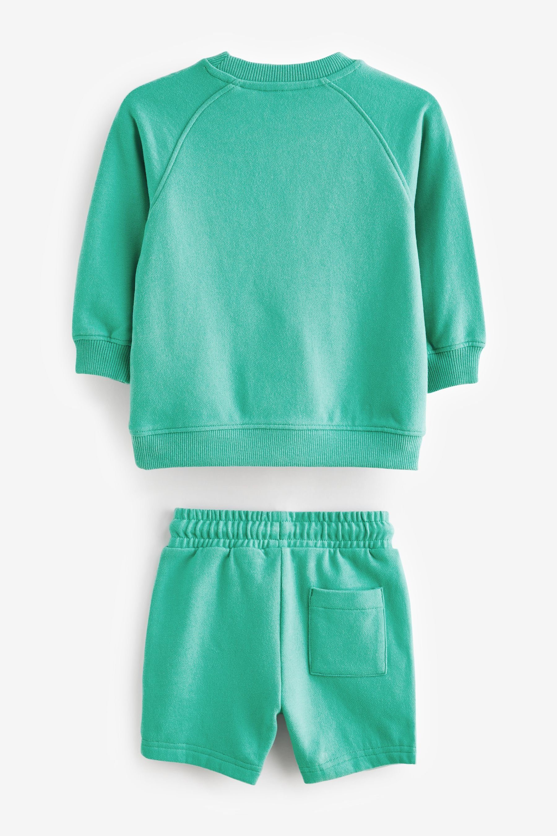 Next Sweatanzug Oversized-Sweatshirt und Shorts Mint (2-tlg) Set im Green