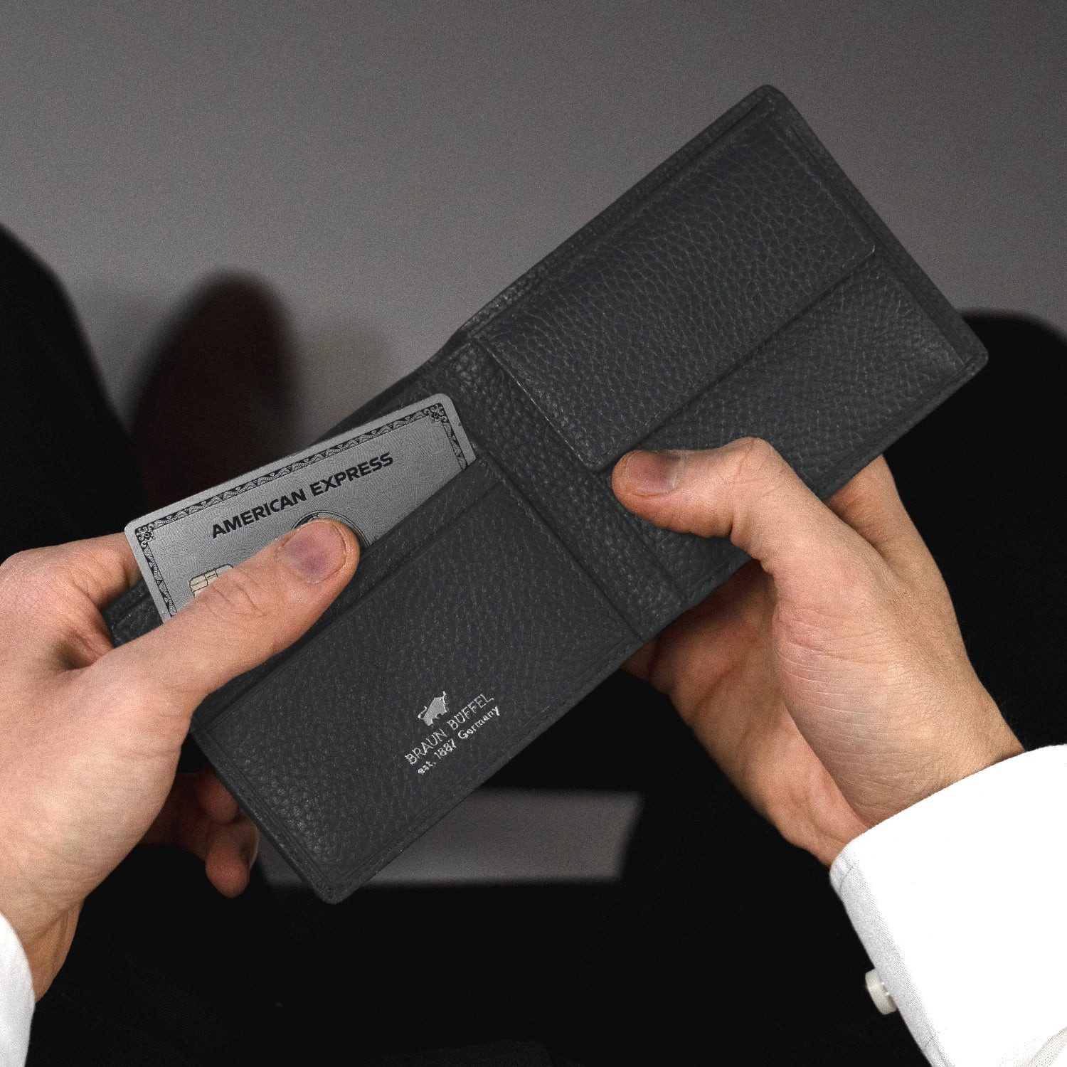 Braun Büffel Geldbörse THEO RFID Geldbörse 4+4CS dark grey