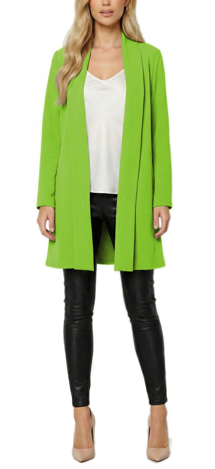 dy_mode Cardigan Damen Langcardigan offen Leichte Übergangsjacke für Frühjahr Sommer in Unifarben, Ohne Verschluss