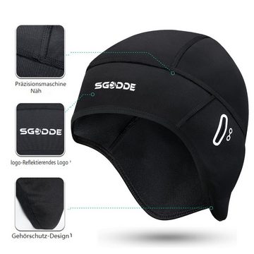 SGODDE Unterhelmmütze Fahrradmütze unter Helm, Helmmütze Augenloch, Winddicht, Wasserdicht