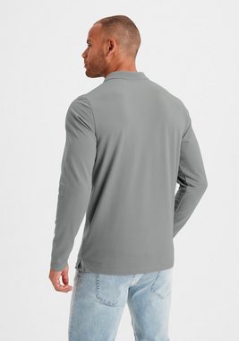 Beachtime Langarm-Poloshirt Shirt mit Polokragen und Knopfleiste aus Baumwoll-Piqué