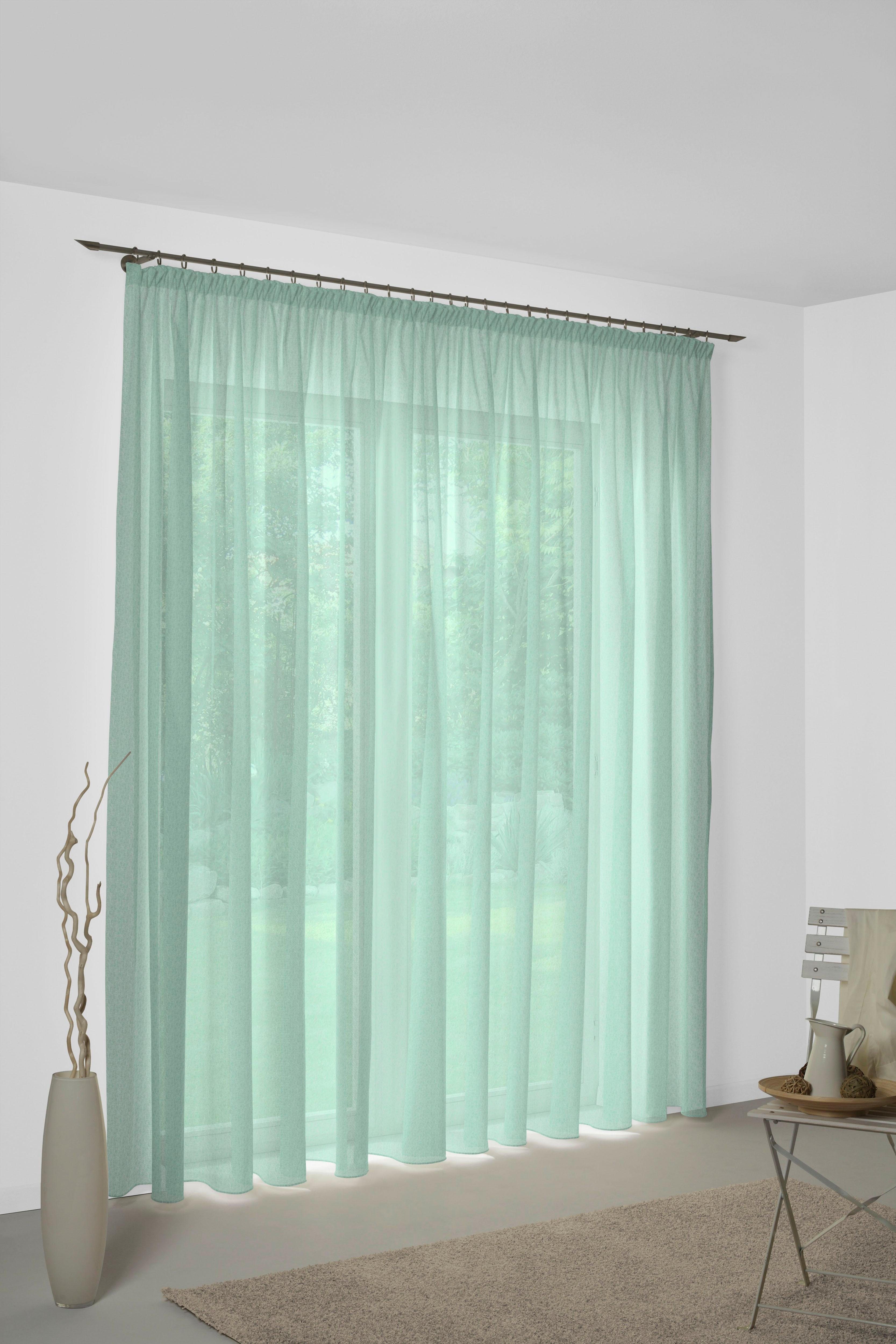 Jacquard Wirth, mint St), halbtransparent, (1 Vorhang Sunday, Kräuselband