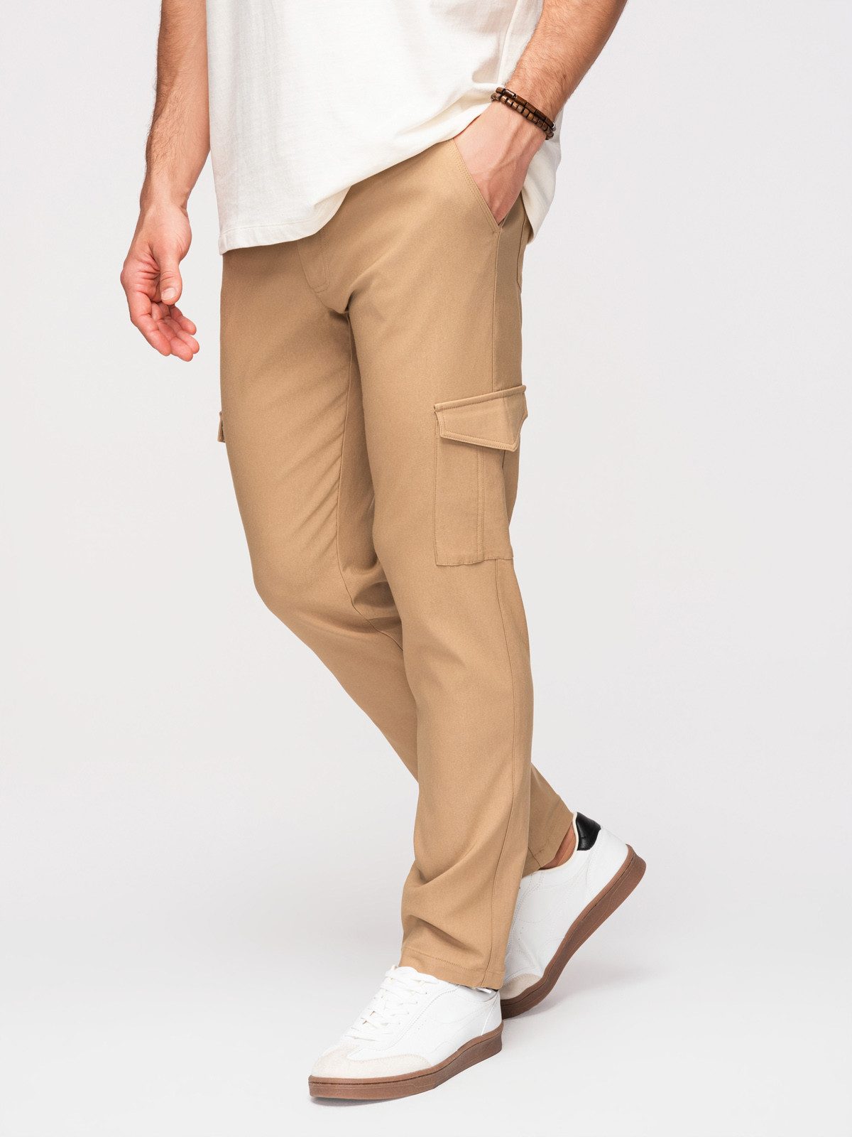 Cargohose Herren Cargohose Regular Fit Baumwollmischung Coffee S