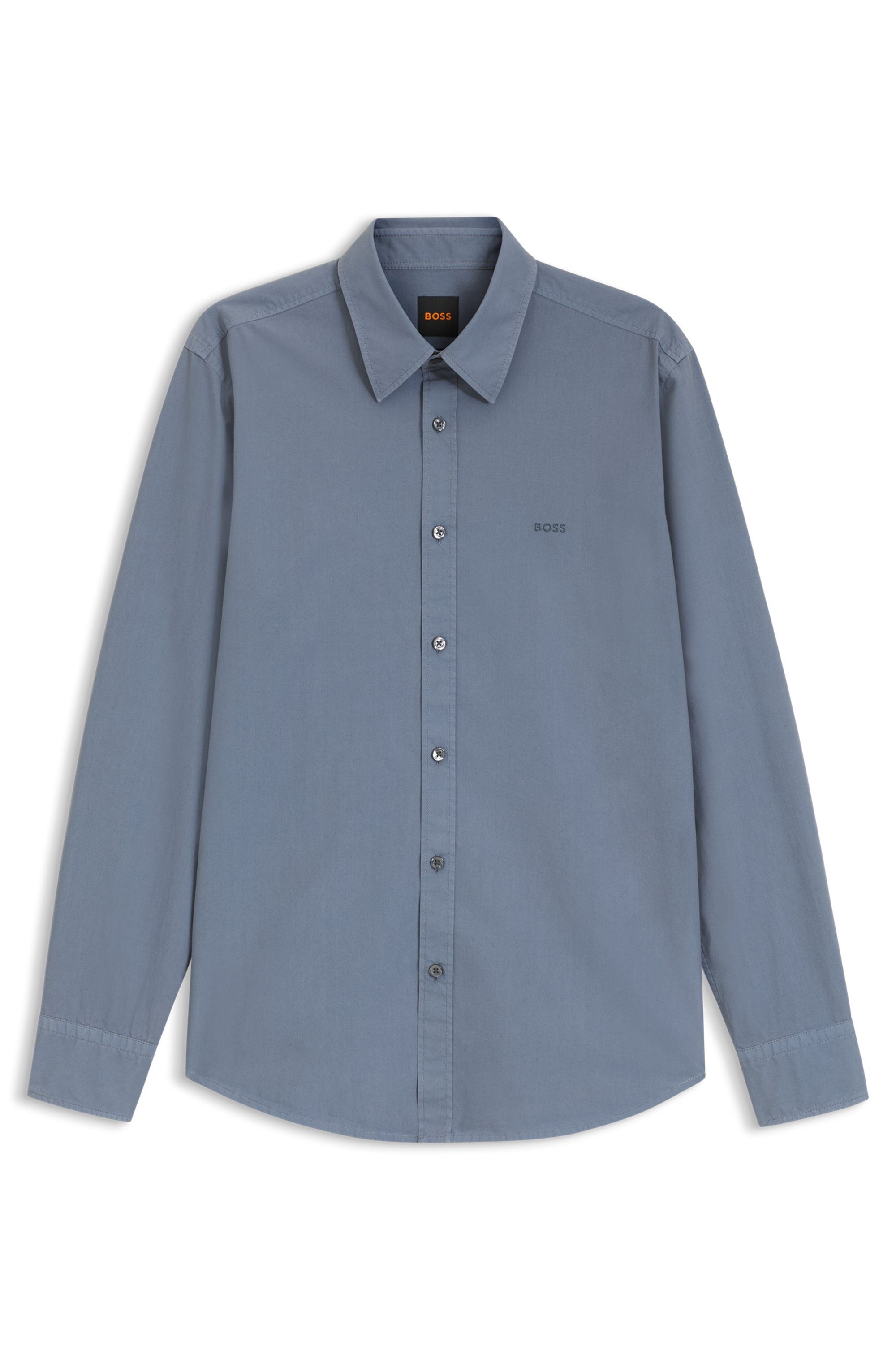 BOSS ORANGE Langarmhemd Relegant Regular Fit Baumwolle mit BOSS Stickerei und klassischem Kent Kragen – Bild 5 von 5