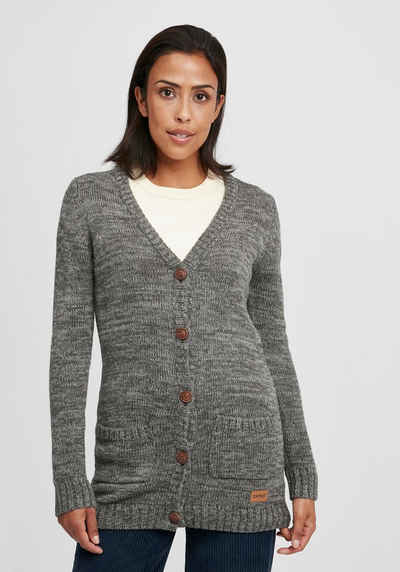 OXMO Strickjacke OXPhilemona Strickjacke mit Holzknopfleiste