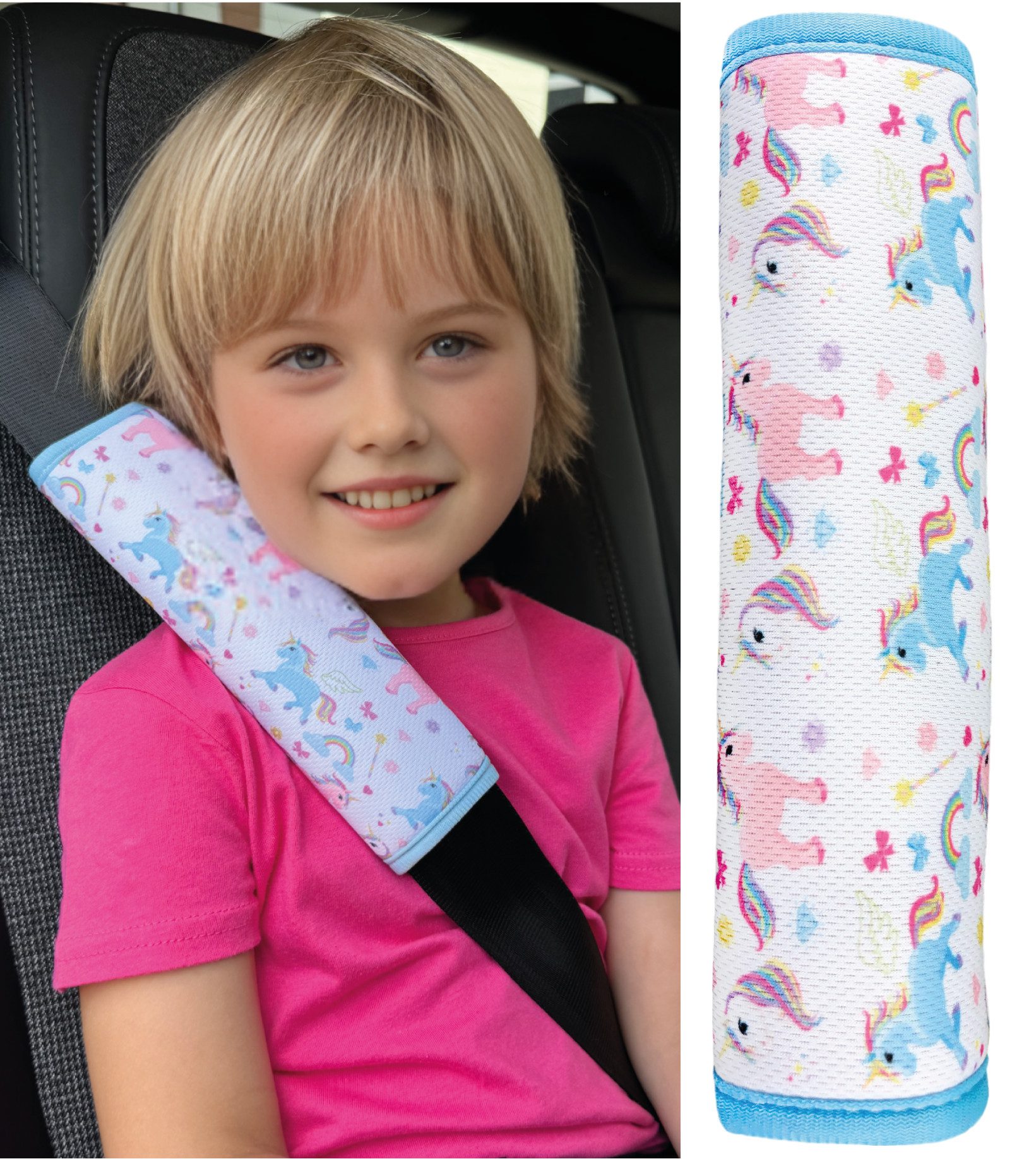 HECKBO Schlafkissen Kinder Auto Gurtpolster Gurtschutz Sicherheitsgurt Polster