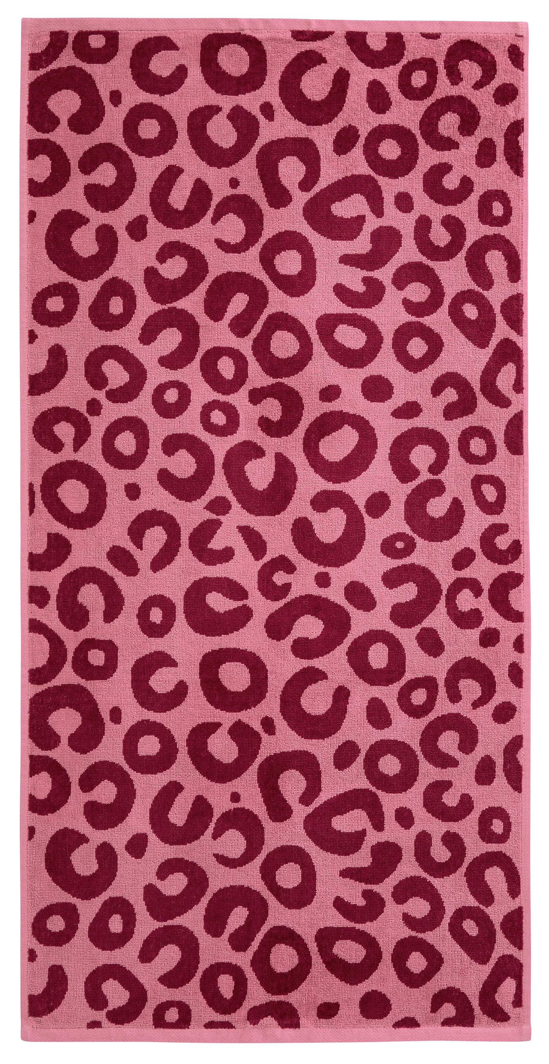 OTTO home Handtuch Set Anna Leopardenmuster, 4-tlg Handtuch-Set, 50x100cm, 100% Baumwolle, Frottiervelours (Set, 4-St), Handtücher, weich, saugstark, modern, Leo, Animal Print