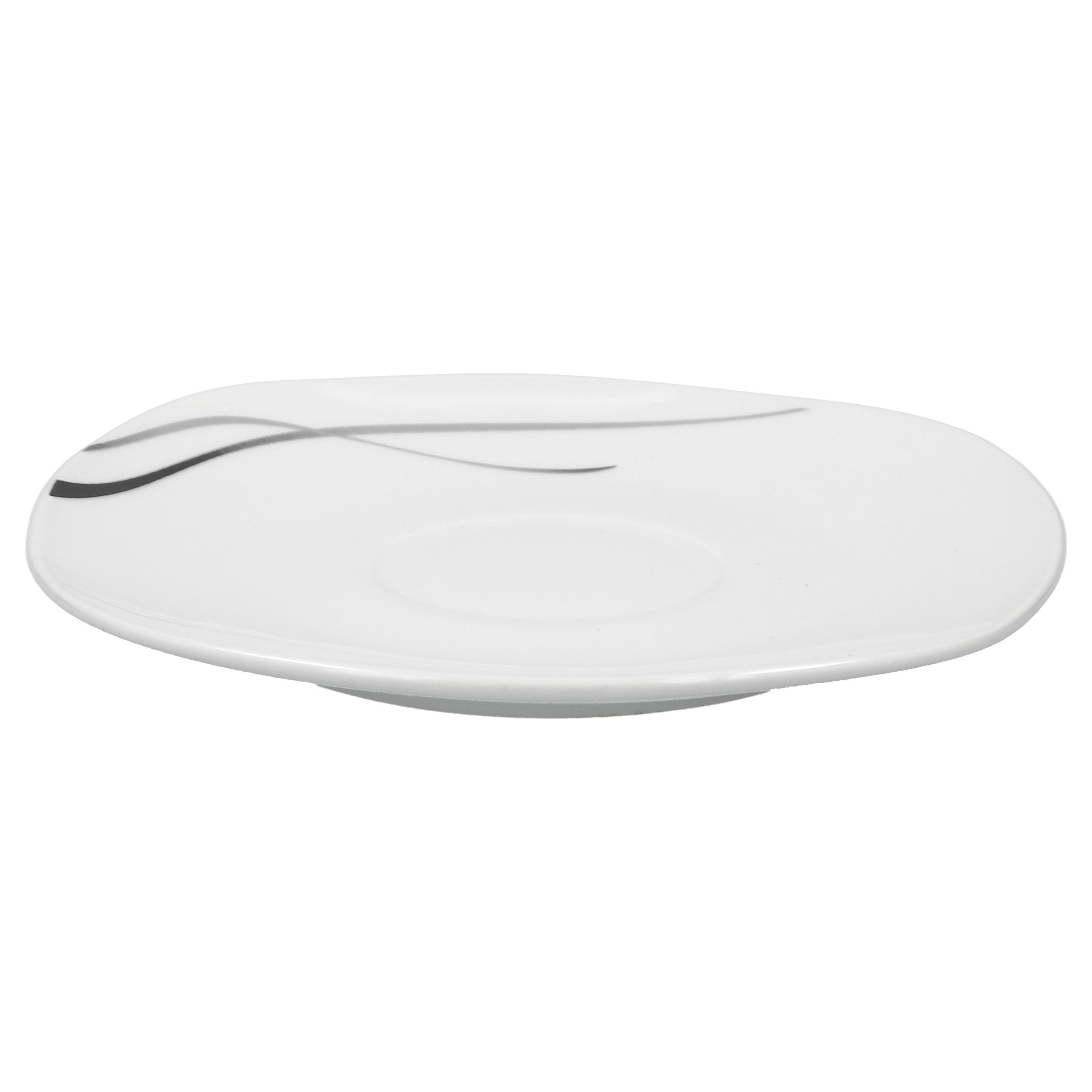 van Well Tasse Kaffeeuntertasse Silver Night 14,5cm, Porzellan