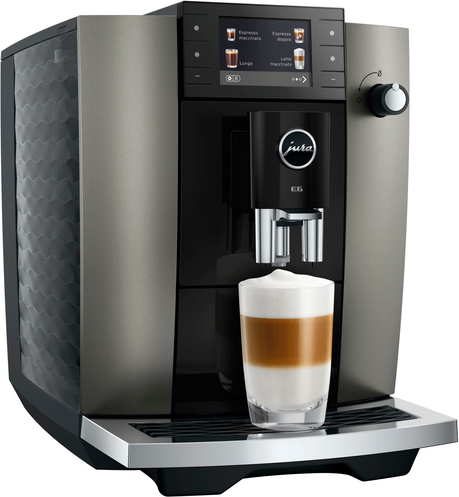 JURA Kaffeevollautomat 15828 E6 (ED), Dark Inox, 17 Spezialitäten, Hot&Light Brew, Energiesparmodus – Bild 3 von 5