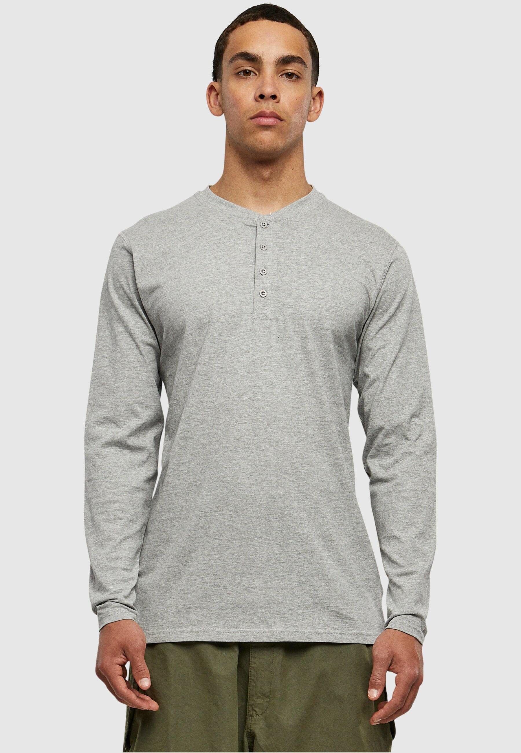 URBAN grey Henley L/S Tee (1-tlg) CLASSICS T-Shirt Herren Basic