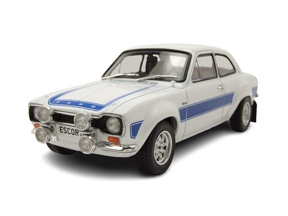 Whitebox Modellauto Ford Escort MK I RS 2000 1973 weiß blau, Maßstab 1:24