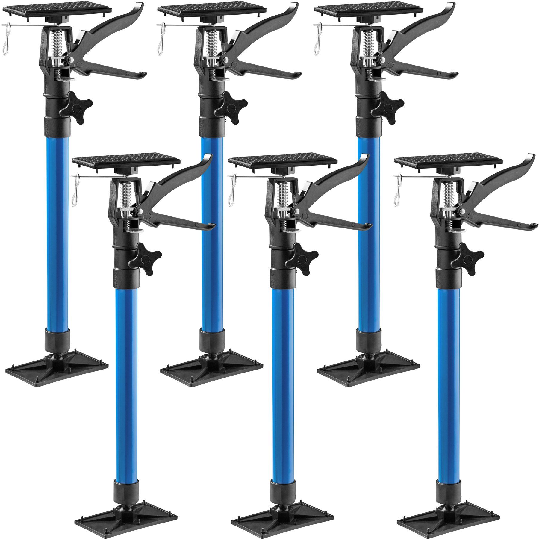 tectake Montagewerkzeug 6 Türspanner, 51 bis 115cm, B: 8,00 cm, L: 20,00 cm blau